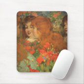 赤いケシの女の子(by George Henry) マウスパッド (マウス)