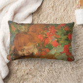 赤いケシの女の子(by George Henry) ランバークッション (ブランケット)