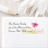 赤いケシの差出人住所ラベル ラベル (インサイチュ)