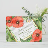 赤いケシの庭は告別式の招待を緑化します 招待状 (スタンド正面)