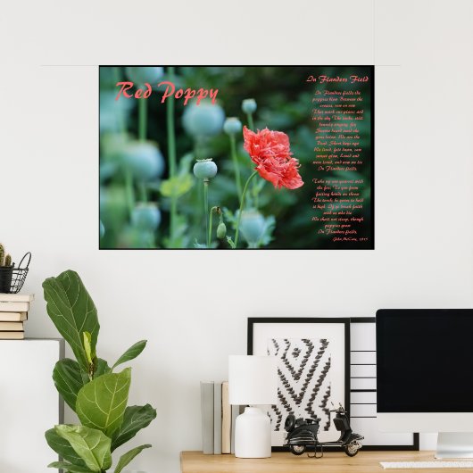 赤いケシの意味 ポスター (ホームオフィス)