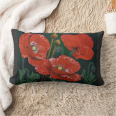 赤いケシの枕 ランバークッション (ブランケット)