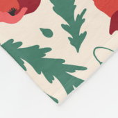 赤いケシの模様 フリースブランケット (角)