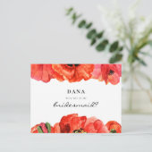 赤いケシの水の色Bridesmaid提案 ポストカード (スタンド正面)