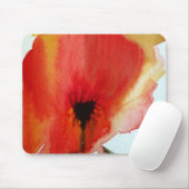 赤いケシの水彩画のモダンな花の芸術 マウスパッド (マウス)