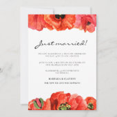 赤いケシの水彩画 ウェディングアナウンス 招待状 (正面)