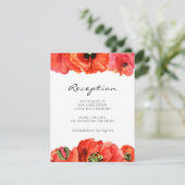 赤いケシの水彩画 ウェディングレセプションカード 招待状 (スタンド正面)