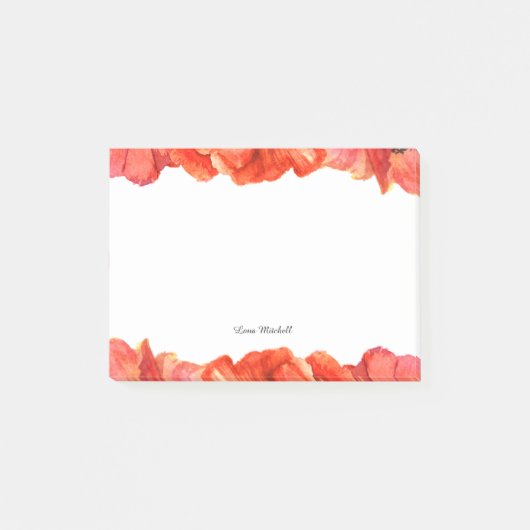 赤いケシの水色 ポストイット (正面)