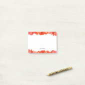 赤いケシの水色 ポストイット (デスク上)