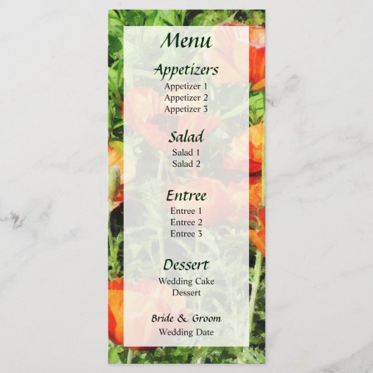 赤いケシの畑… メニュー (正面)