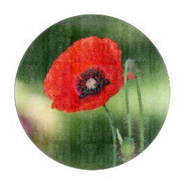 赤いケシの種の丸いカッティングボード カッティングボード