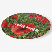 赤いケシの紙皿 ペーパープレート (アングル)