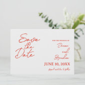 赤いケシの結婚式フラットSave The Dateカード セーブザデート (スタンド正面)