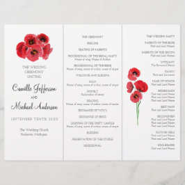 赤いケシの結婚式プログラム