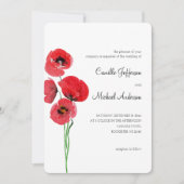 赤いケシの結婚式招待状 招待状 (正面)