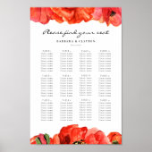 赤いケシの結婚水彩表 ポスター (正面)