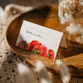 赤いケシの結婚水色 プレイスカード