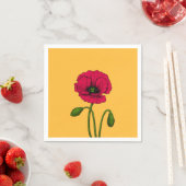 赤いケシの絵 スタンダードカクテルナプキン (インサイチュ)