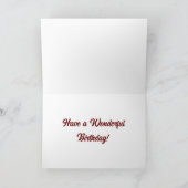 赤いケシの花とハッピーバースデーの蝋燭 カード (内部)