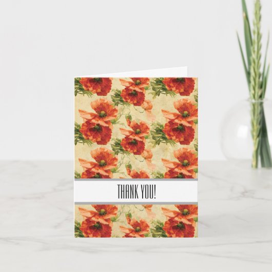 赤いケシの花に感謝を込めて サンキューカード (正面)