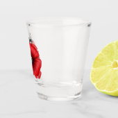 赤いケシの花のアートパーソナライズされた ショットグラス (右)