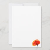 赤いケシの花のイブニングウェディングパーティー 招待状 (裏面)