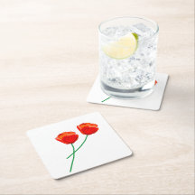 赤いケシの花のハート