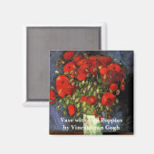 赤いケシの花の入った花瓶 ヴィンセント・ヴァン・ゴッホ マグネット (正面/裏面)
