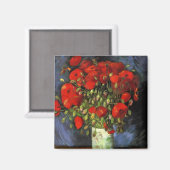 赤いケシの花の入った花瓶 ヴィンセント・ヴァン・ゴッホ マグネット (正面/裏面)