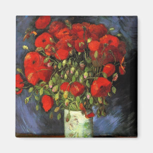 赤いケシの花の入った花瓶 ヴィンセント・ヴァン・ゴッホ マグネット