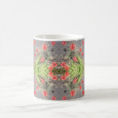 赤いケシの花の写真のフラクタルのクラシックのマグ コーヒーマグカップ (中央)