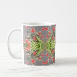 赤いケシの花の写真のフラクタルのクラシックのマグ コーヒーマグカップ