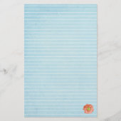 赤いケシの花の手紙書の裏地 便箋 (正面)