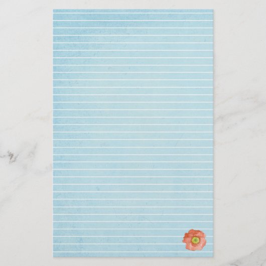 赤いケシの花の手紙書の裏地 便箋 (正面)