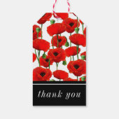 赤いケシの花の模様 ギフトタグ (裏面)