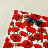 赤いケシの花の模様 ビーチタオル (インサイチュ)