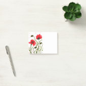 赤いケシの花の水彩、素朴なポストイット ポストイット (オフィス)