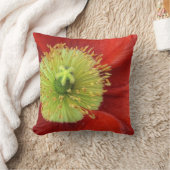 赤いケシの花の装飾用クッション クッション (ブランケット)