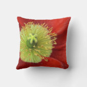 赤いケシの花の装飾用クッション クッション (裏面)