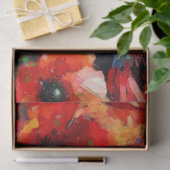 赤いケシの花を咲かせた印象派の豚 薄葉紙 (ギフト)