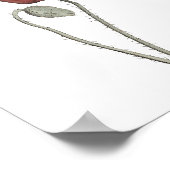 赤いケシの花ボタニー ポスター (角)