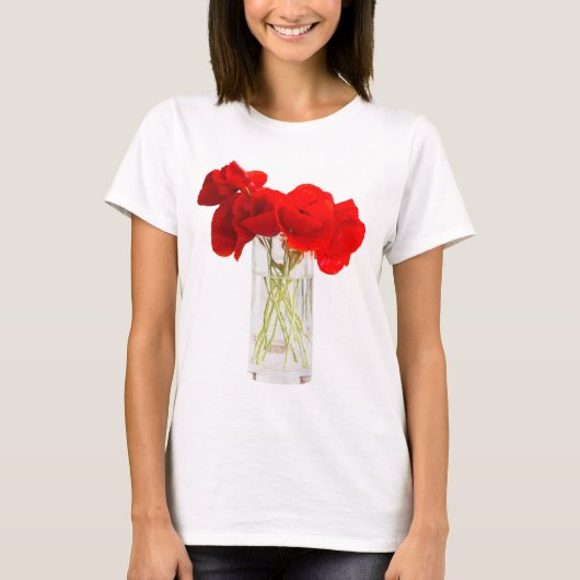 赤いケシの花束 Tシャツ (正面)