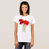 赤いケシの花束 Tシャツ (正面フル)