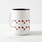 赤いケシの花柄 ツートーンマグカップ (正面左)