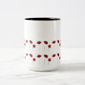 赤いケシの花柄 ツートーンマグカップ (中央)