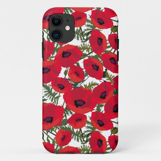 赤いケシの花柄 Case-Mate iPhoneケース (裏面)
