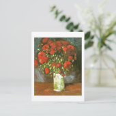 赤いケシの花瓶(F279)ヴァンゴッホファインアート ポストカード (スタンド正面)