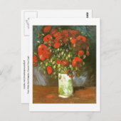 赤いケシの花瓶(F279)ヴァンゴッホファインアート ポストカード (正面/裏面)