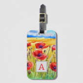 赤いケシの花畑 ラゲッジタグ (正面縦)