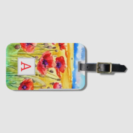 赤いケシの花畑 ラゲッジタグ